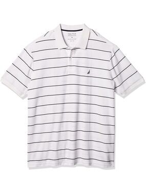 Nautica White Polo with Black Horizontal Stripes
